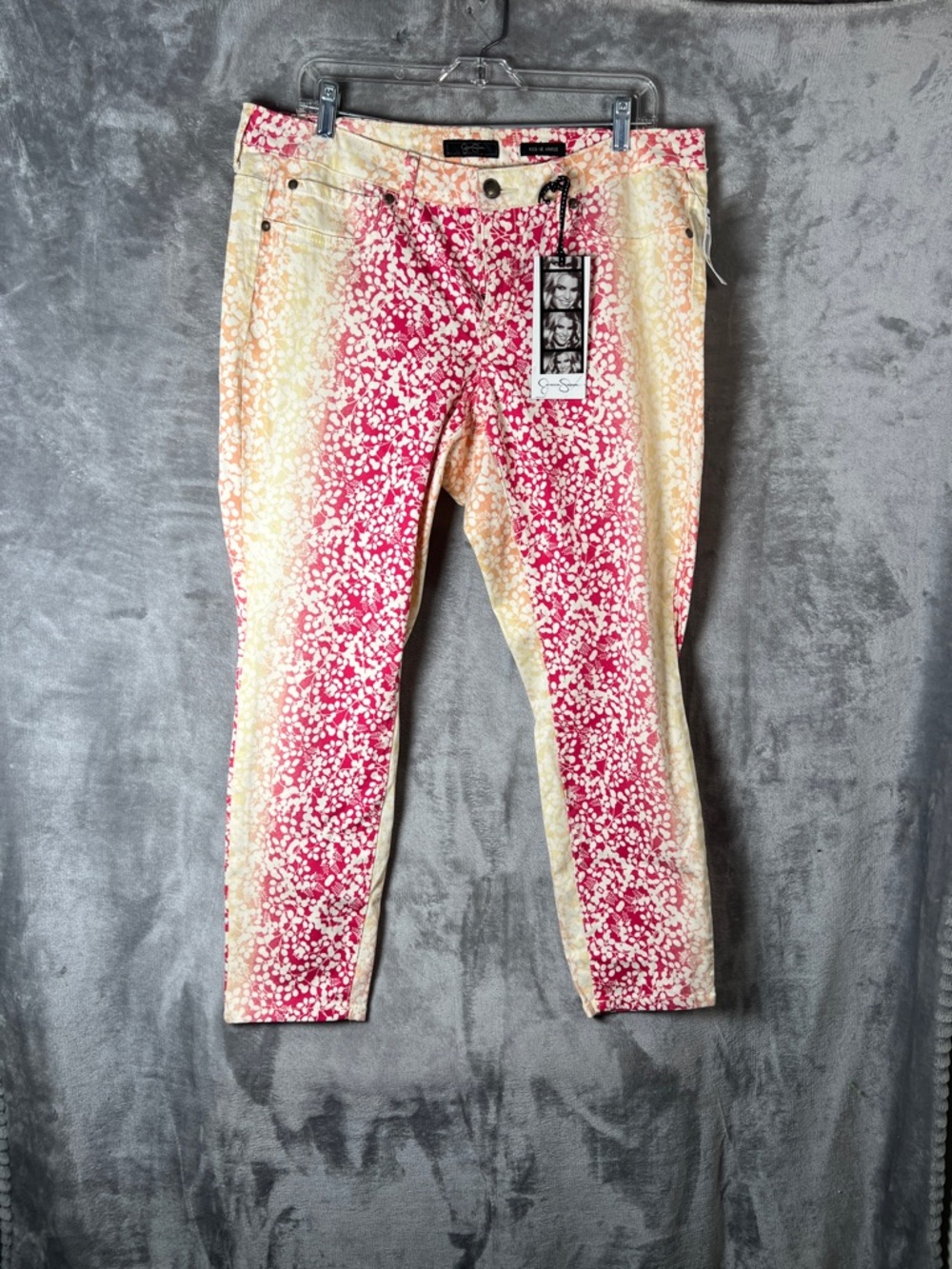 Women’s Straight Leg Pants in Pink and Cream - Stylish Printed Design